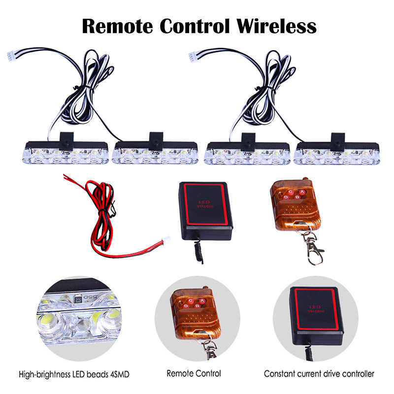 Car Mounted LED Wireless Remote Emergency Warning Light 3