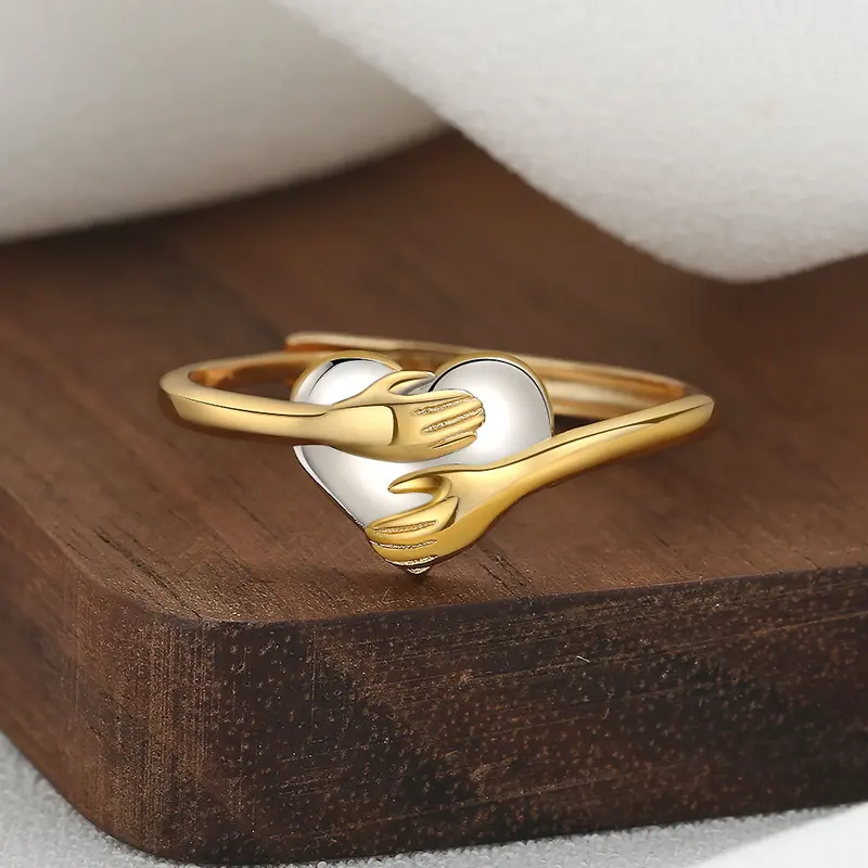 Hug Love Heart-shaped Ring Fashion Simple Rings for Valentine's