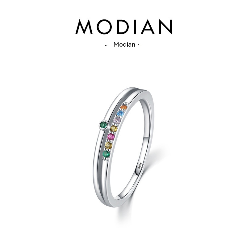 Sterling Silver Inlaid Zircon Ring Ornament