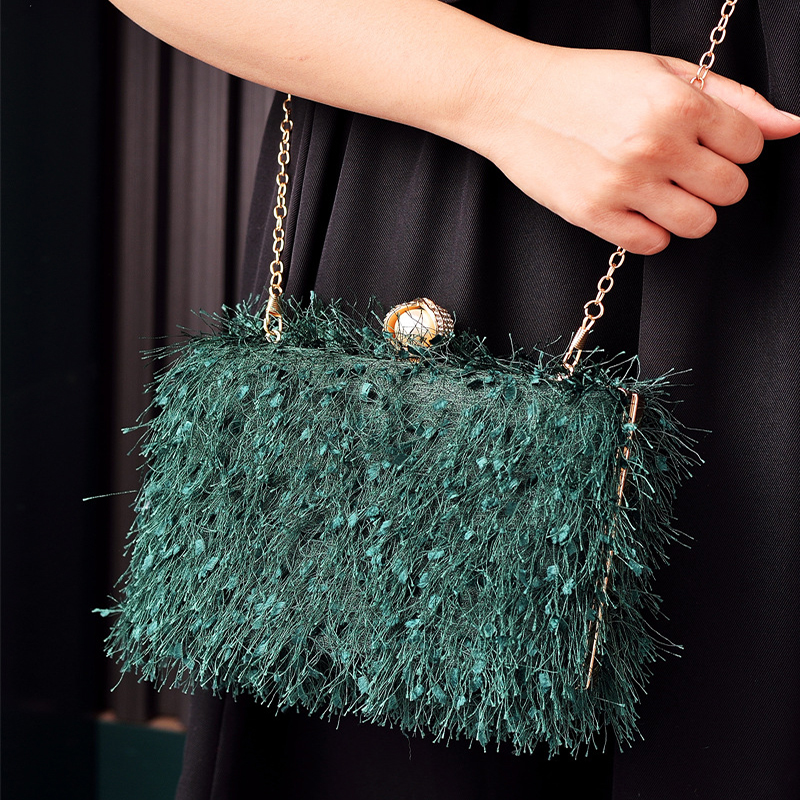 Tassel Handbags Women Dress Party Evening Bag Fashion Luxury Designer Square Bags Crossbody Shoulder Bag Ladies - Image 2