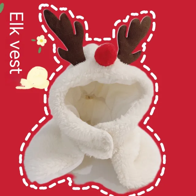 New Year's Antler Christmas Tree Pet Cat Ornaments Elk - Shop at LoveMi