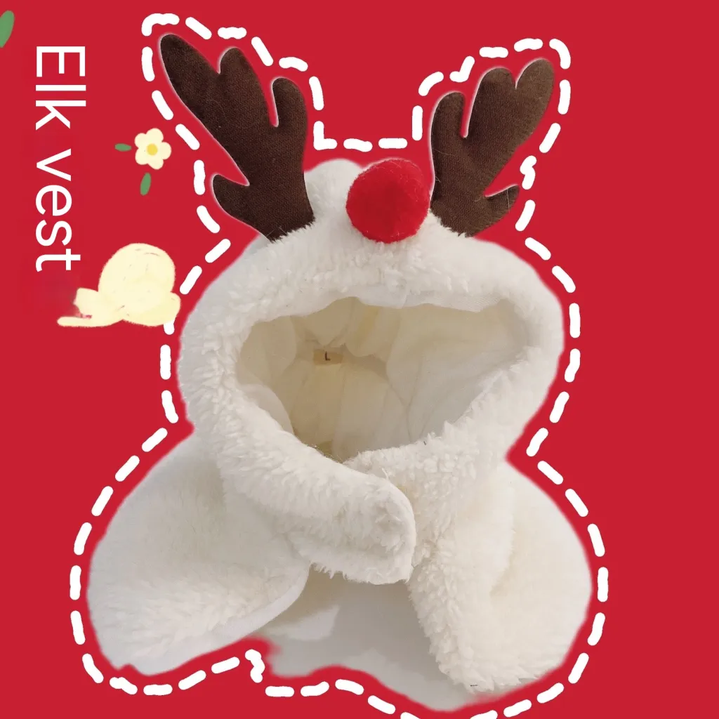 New Year's Antler Christmas Tree Pet Cat Ornaments - Elk