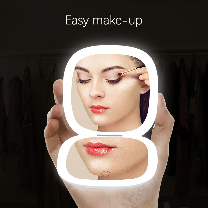 Specchio per make-up portatile, pieghevole e trasportabile, per l'uso in viaggio