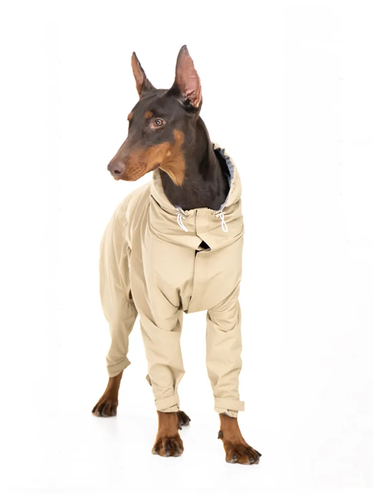 Pet Medium And Large Shiba Inu Four-legged One-piece Tooling Outdoor Mountaineering Suit Casual Assault Clothes - Khaki