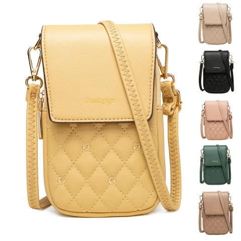 Plaid Sewing Design Mobile Phone Bags for Women Simple