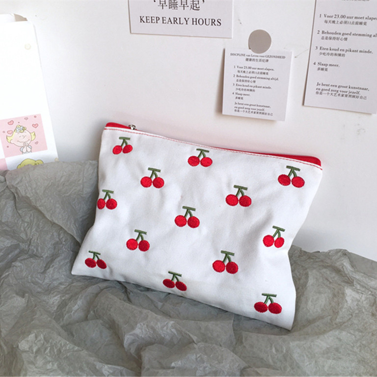 Girl Heart Cherry Cherry Embroidery Cosmetic Bag — image 1