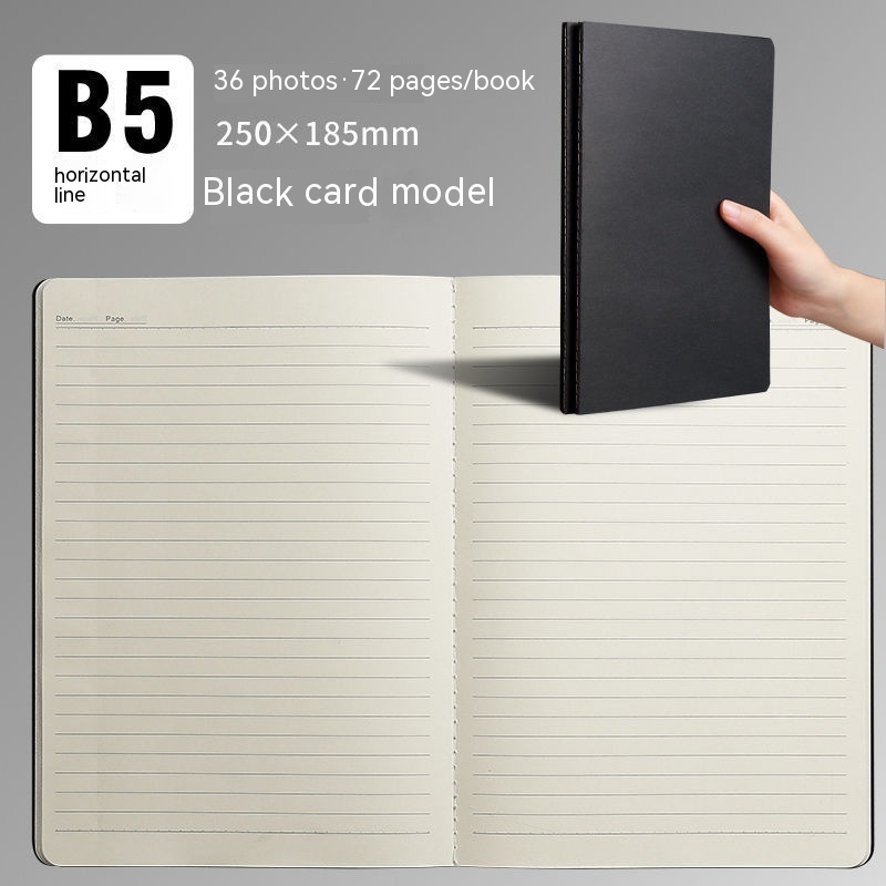 B5 Black Card Horizontal Line