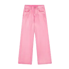 Women's Autumn Dopamine Color Retro Jeans Loose Casual Straight Leg Slimming Colored Pants - Pink - View 1