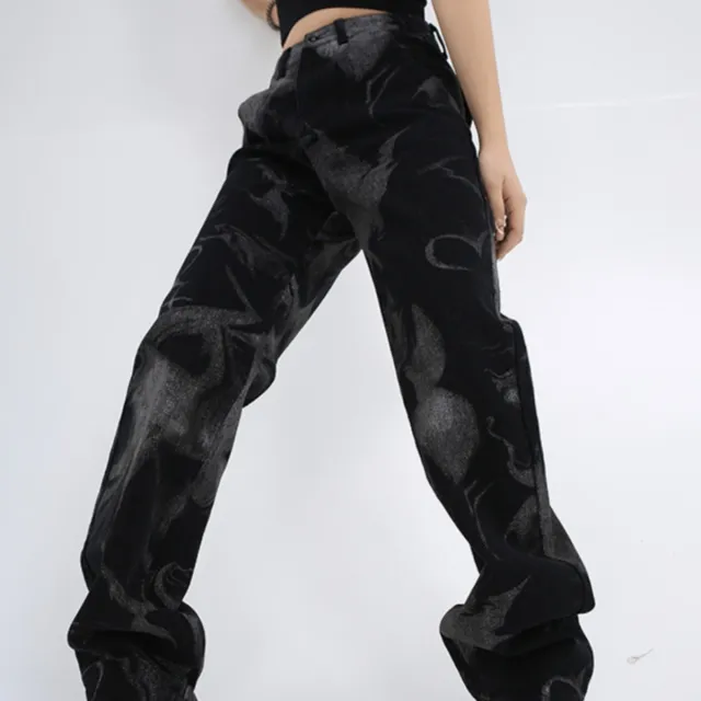 American Retro Straight Leg Jeans For Women Black - Shop at LoveMi