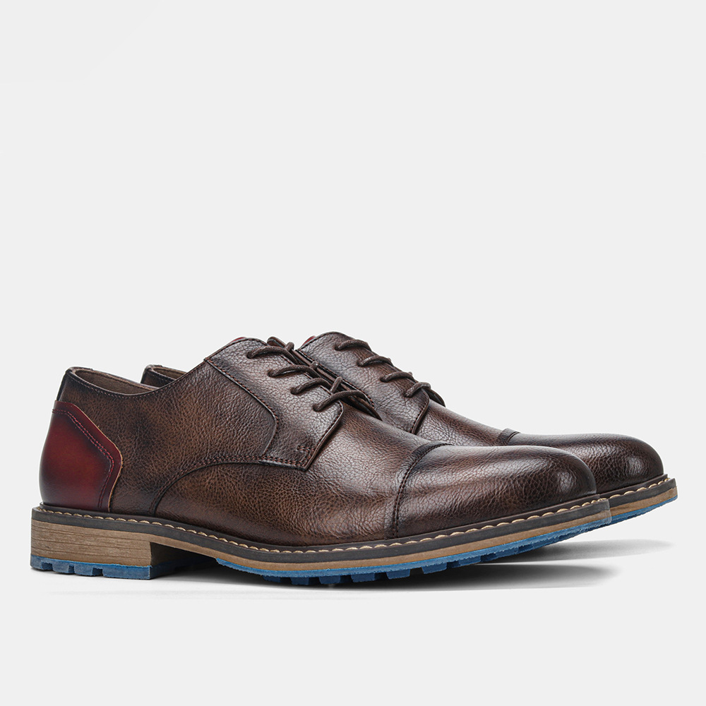 Spring Men’s Leather Breathable Business Derby Shoes