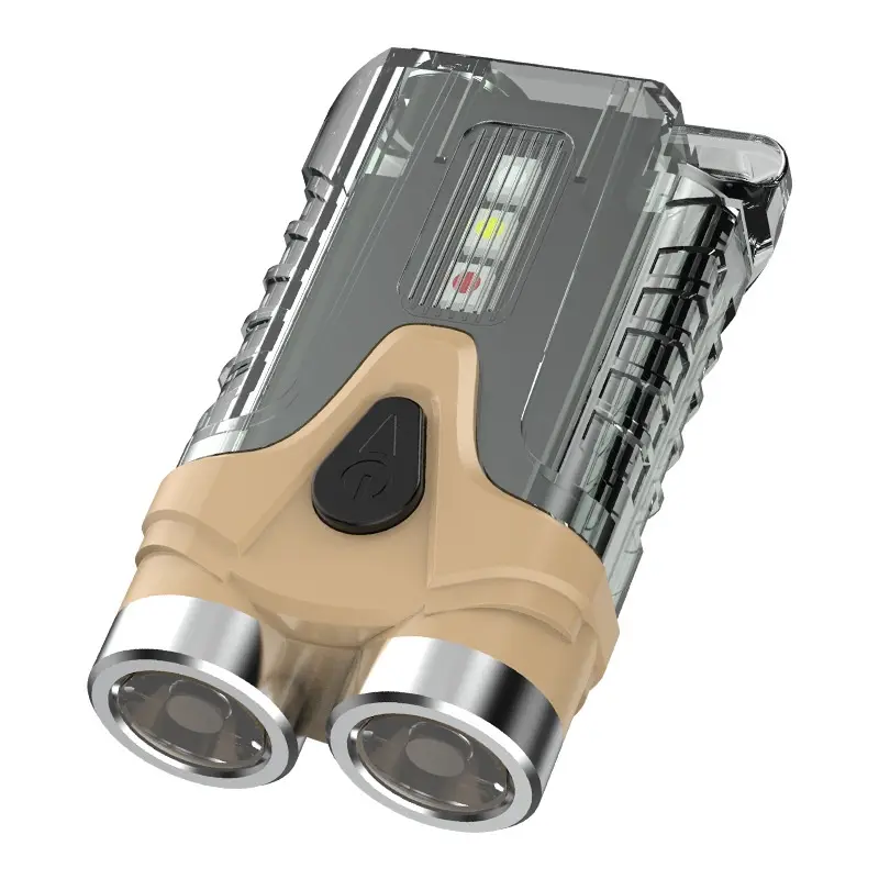 Portable Mini Keychain Light USB Rechargeable Flashlight Multi-light Source Mobile Emergency Lighting Lamp