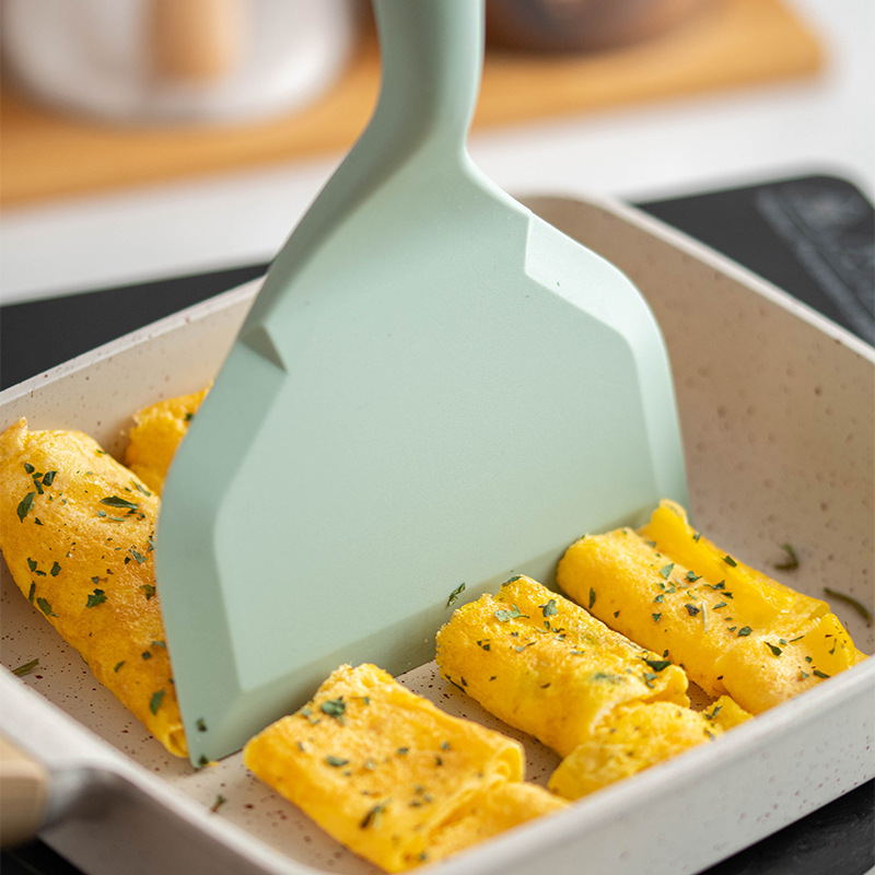 Silicone Tamagoyaki Shovel With Wooden Handle High Temperature Resistant Non-stick Pan