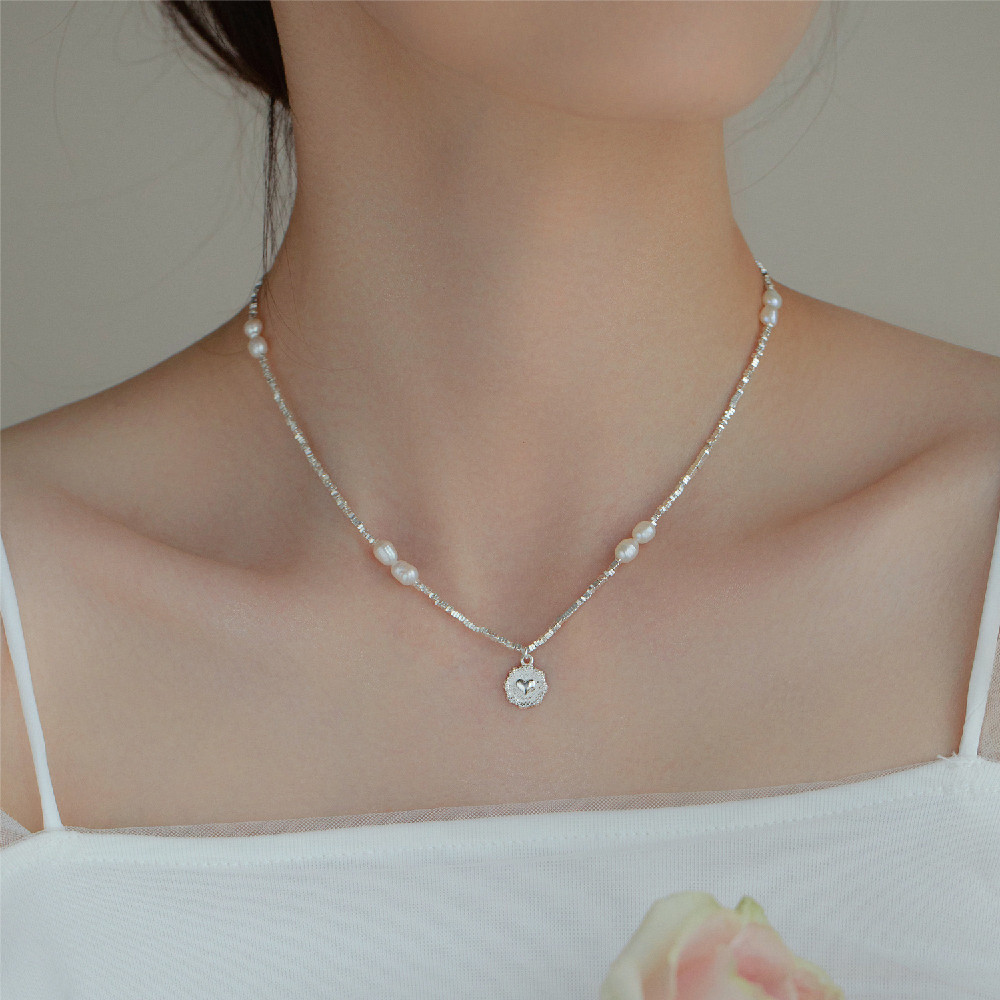 Sterling silver pearl necklace