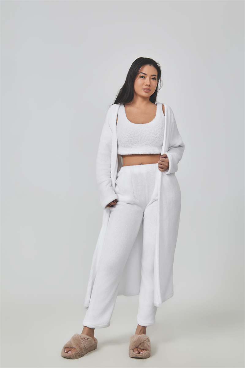 Cozy Pajama Set, 3 Piece Lounge Set, Cute Loungewear, Warm Suit Sets, Matching - Picture 16 of 16