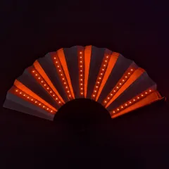 LED Luminous Fan Colour Folding Fan - Red Light - View 1