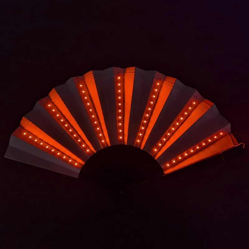 LED Luminous Fan Color Folding Fan - Red Light