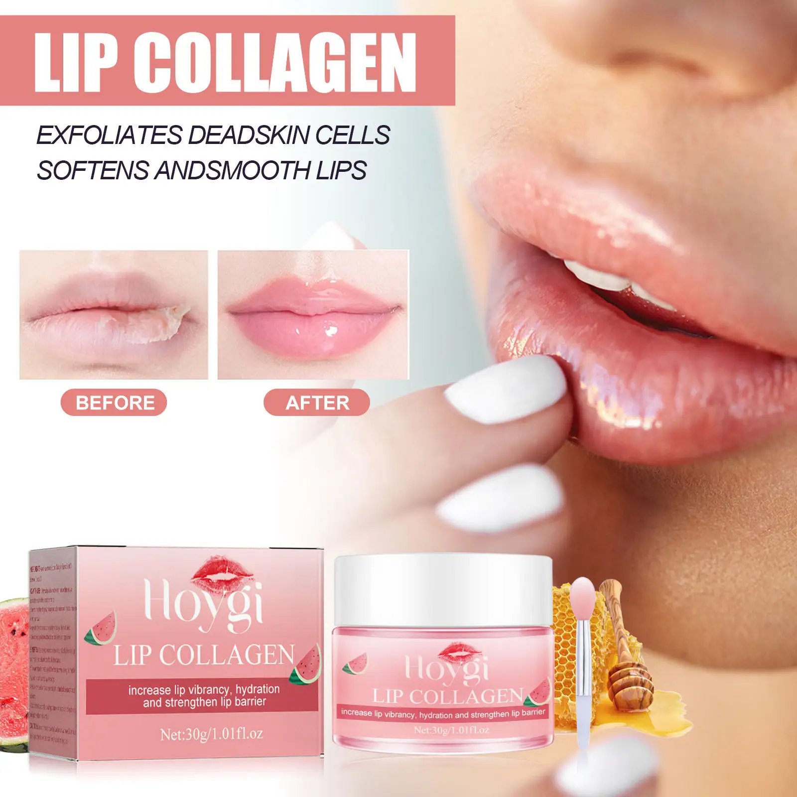 Watermelon Flavor Lip Balm Hydrating Freeze-dried Cracking