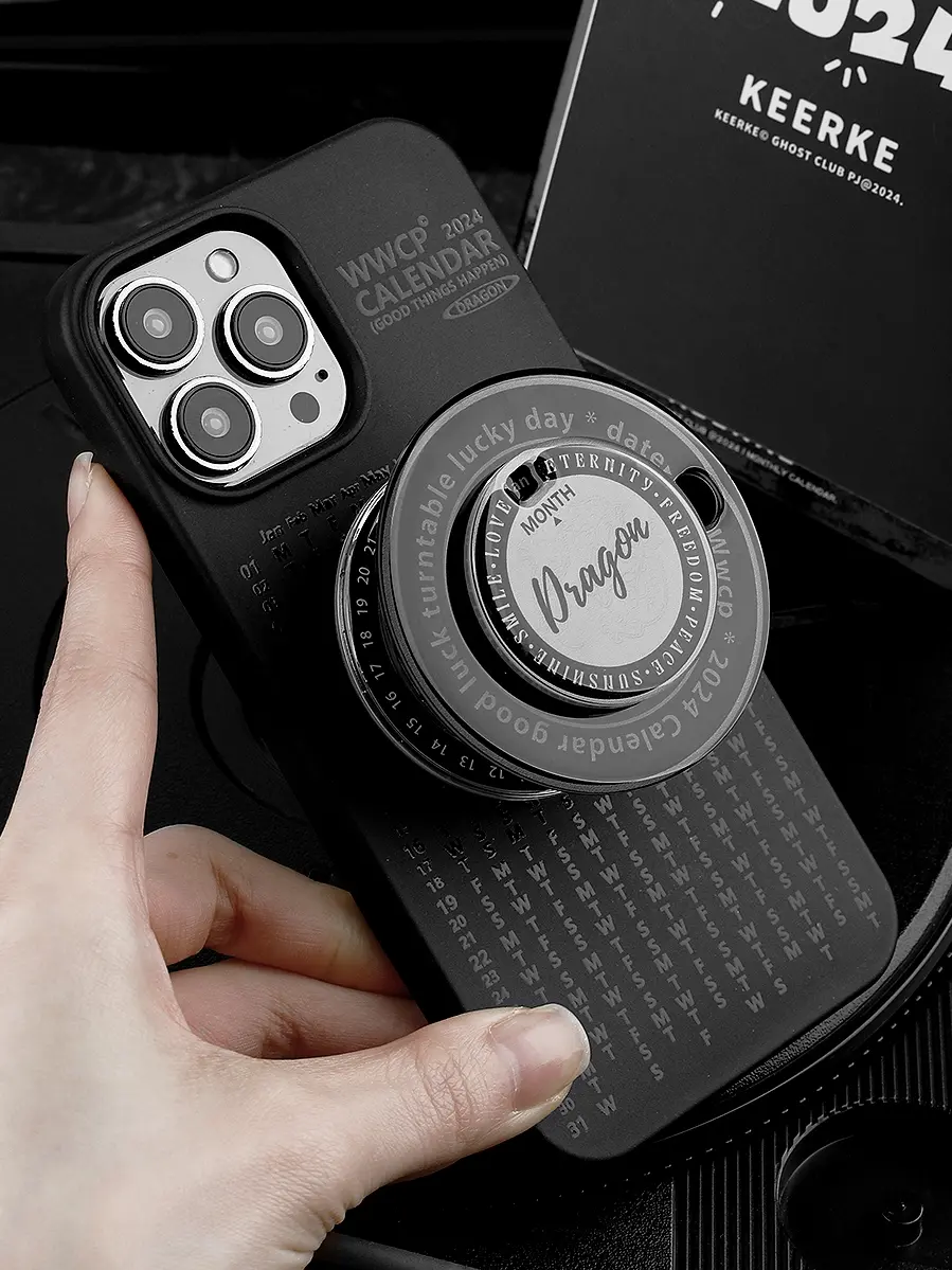 Magnetic Bracket Phone Case Rotating Decompression Black Biodegradable Suitable  Phone Case