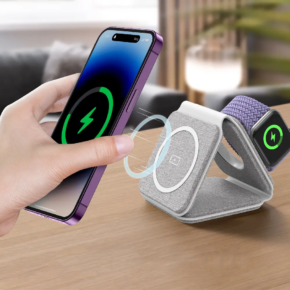 Three-in-one Folding Wireless Charger Home Desktop 15W