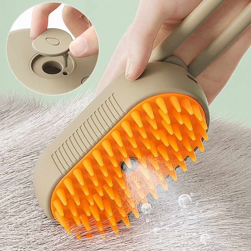 Nepfaivy Cat Steam Brush - 3-in-1 Pet Grooming Tool For Shedding & Massage