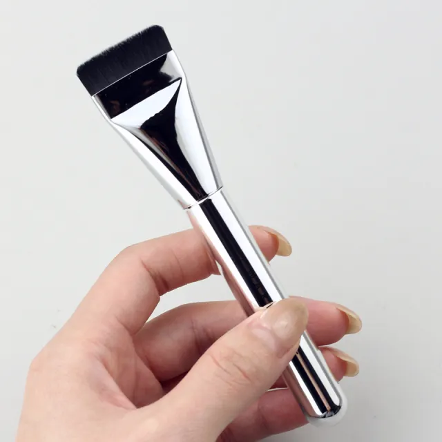 One line Powder Foundation Brush Flat Head Flawless Bare Skin Base Makeup Brush Thin Seamless Concealer Silver - Shop at LoveMi