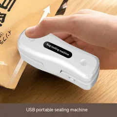 Rechargeable Small USB Mini Sealing Machine Portable Kitchen Gadgets - Milky White - View 1