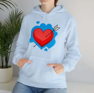 Autumn And Winter Fleece Printed Cartoon Hooded Sweatshirt Blue - Shop at LoveMi