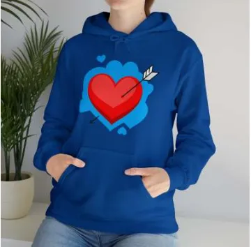 Autumn And Winter Fleece Printed Cartoon Hooded Sweatshirt Light Blue - Shop at LoveMi