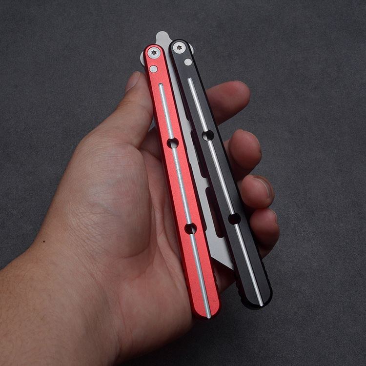 Butterfly Swing Knife Aluminum Handle Folding Outdoor Training Knife - Image 8
