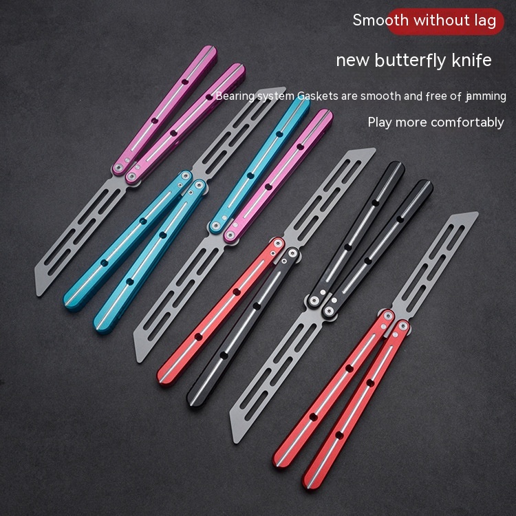 Butterfly Swing Knife Aluminum Handle Folding Outdoor Training Knife - Image 6