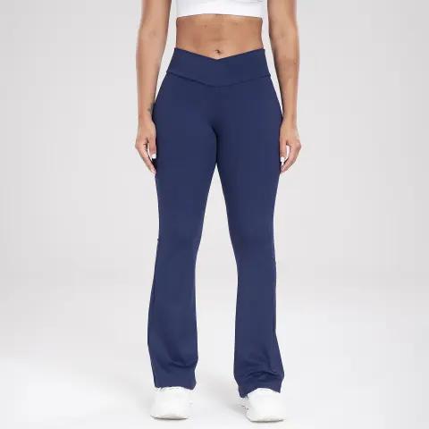 Cross Waist Side Pocket Leisure Sports Bell-bottom Pants Slim