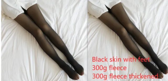 Fake Translucent Plus Size Leggings Fleece Lined Tights Fall And Winter Warm Fleece Pantyhose Women Fleece Lined Pantyhose Thermal Winter Tights Set - Shop at LoveMi