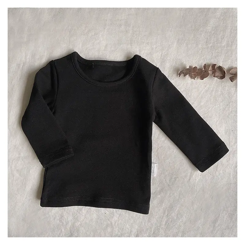 Versatile Round Neck Toddler T-shirt With Solid Color Base