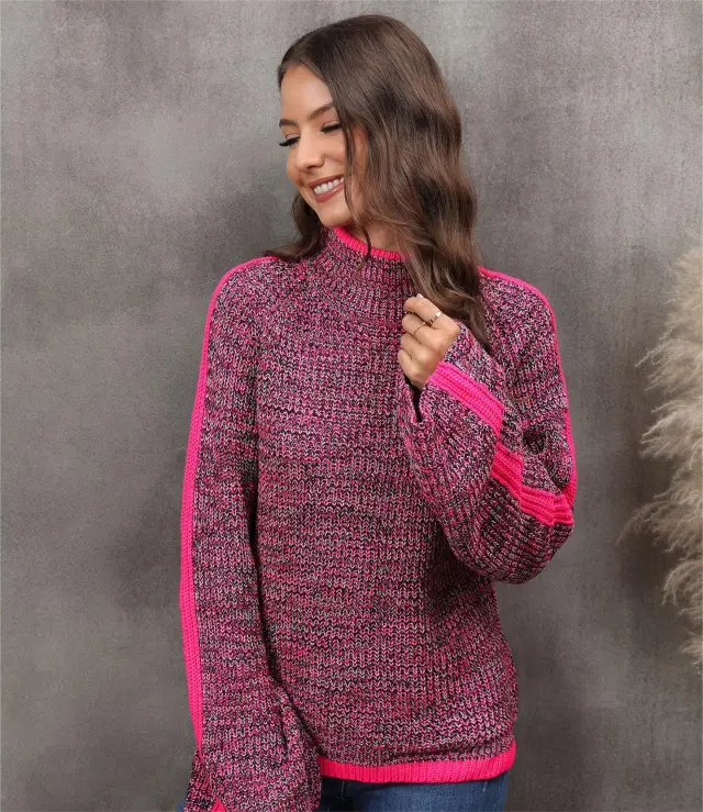 New Popular Sweater Patched Color Women Rose - Shop at LoveMi