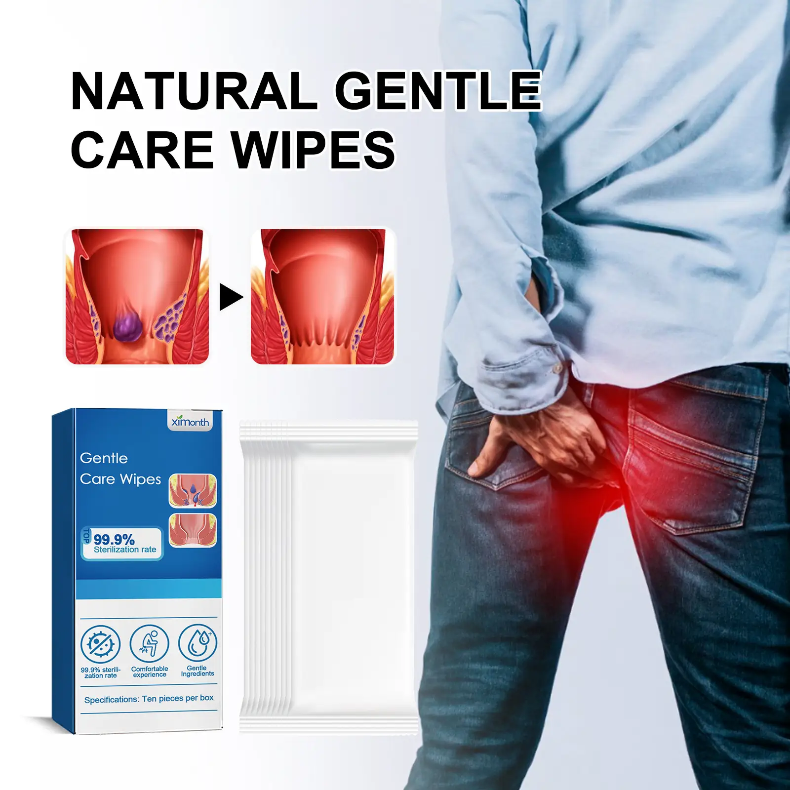 Body Wet Towel For Nursing Relieve Perianal Itching And Discomfort