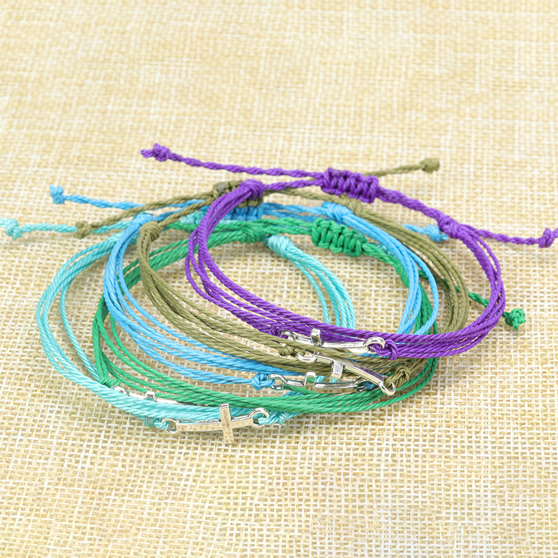 Men's And Women's Fashion Waterproof Wax Line Woven Bracelet