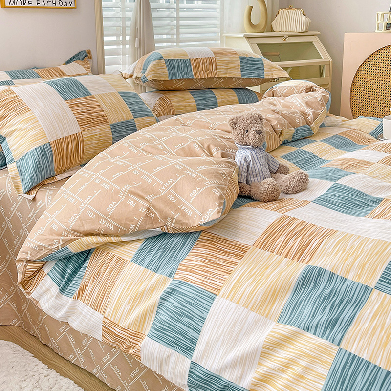 Cotton Duvet Cover Sheet Dormitory Three Piece Bedding Set