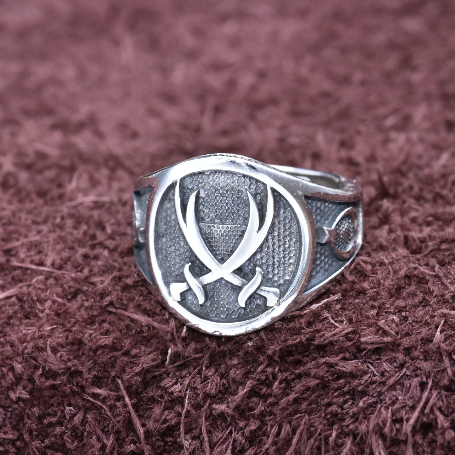 Sterling Silver 925 Men's Distressed Ring