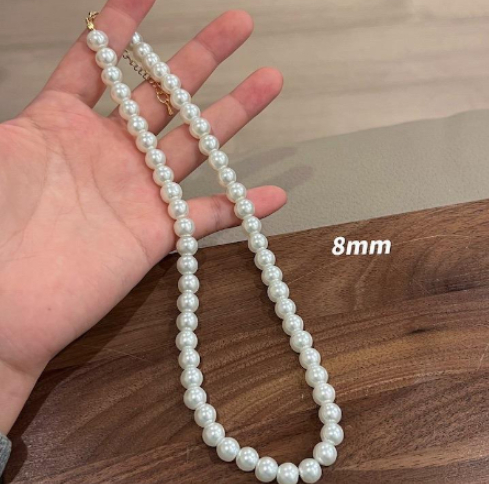 Accessoire décontracté - 8mm pearl necklace