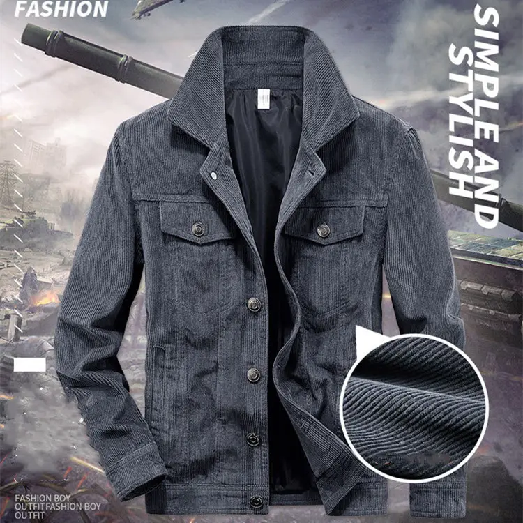 Jacket Men's Thin Corduroy Retro Workwear