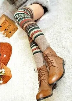 Autumn Winter Bohemian Thickened Woolen Socks - Khaki