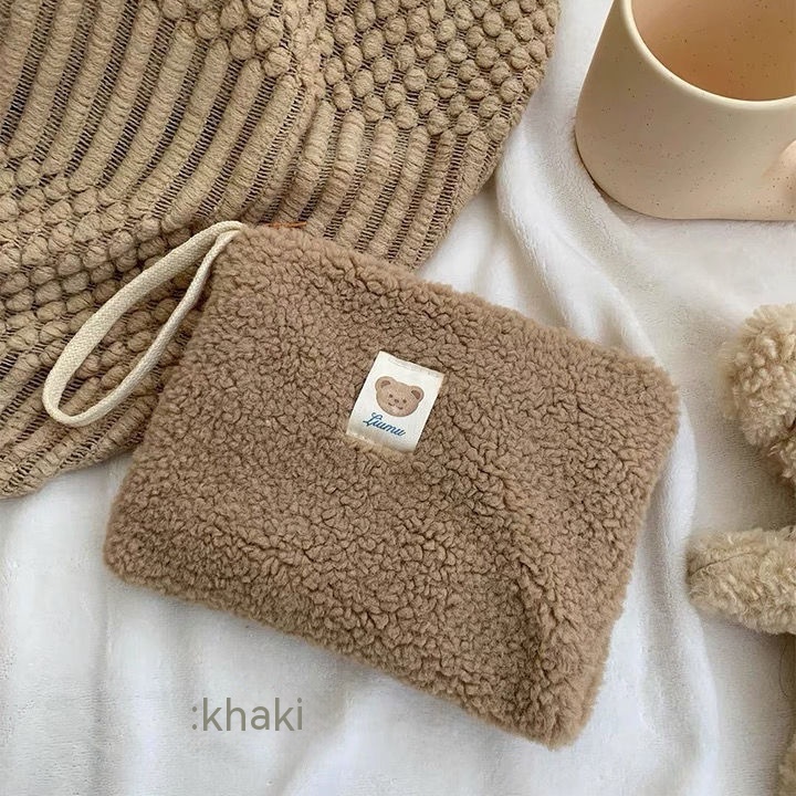 Portable Plush Cute Bear Cosmetic Storage Bag