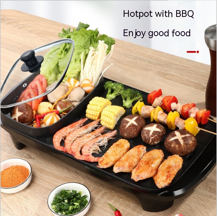 Household Multi-function Barbecue Oven Mandarin Duck Electric Chafing Dish