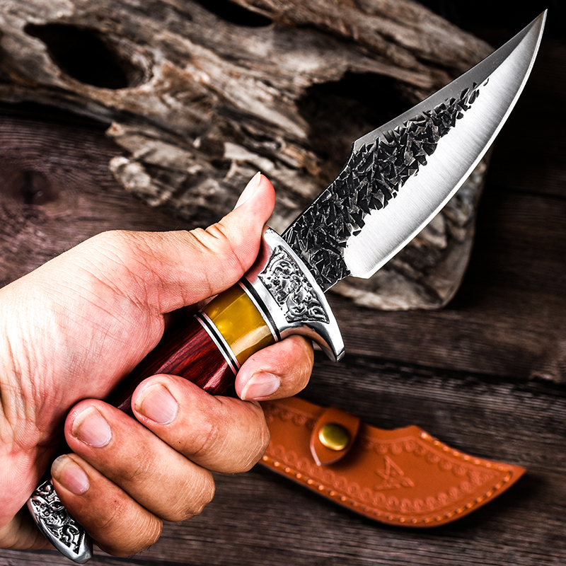 Forged Mongolian Handle Meat Knife For Free Blade Sheath - Image 12