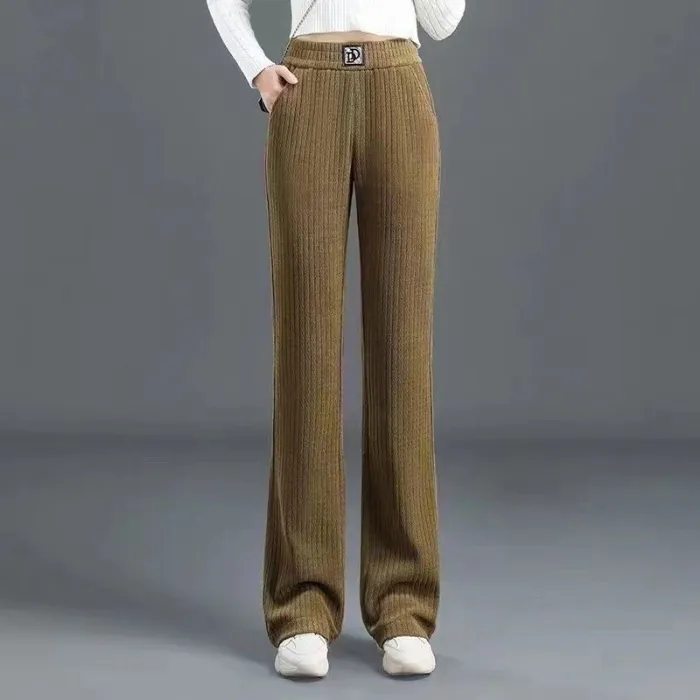 Women's Wide-leg Pants Fallwinter High Waist Drooping - Khaki