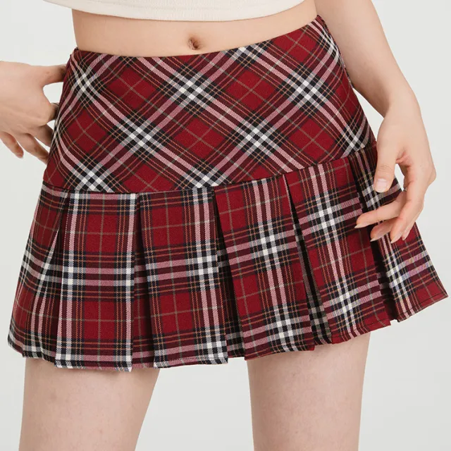American Plaid A line Skirt For Women Red - Shop at LoveMi
