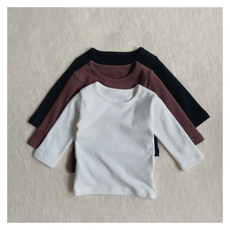 Spring And Autumn Baby Pure Cotton Long Sleeved T-shirt Versatile Round Neck Preschool Bottom