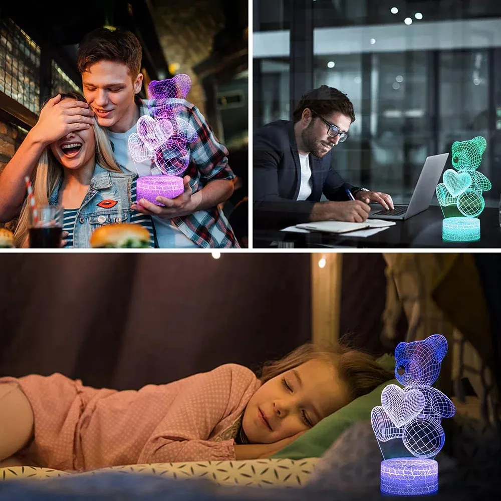 3D Lamp Acrylic USB LED Night Lights Neon Sign Lamp Xmas Christmas Decorations For Home Bedroom Birthday Decor Valentines Day Gifts – image 5