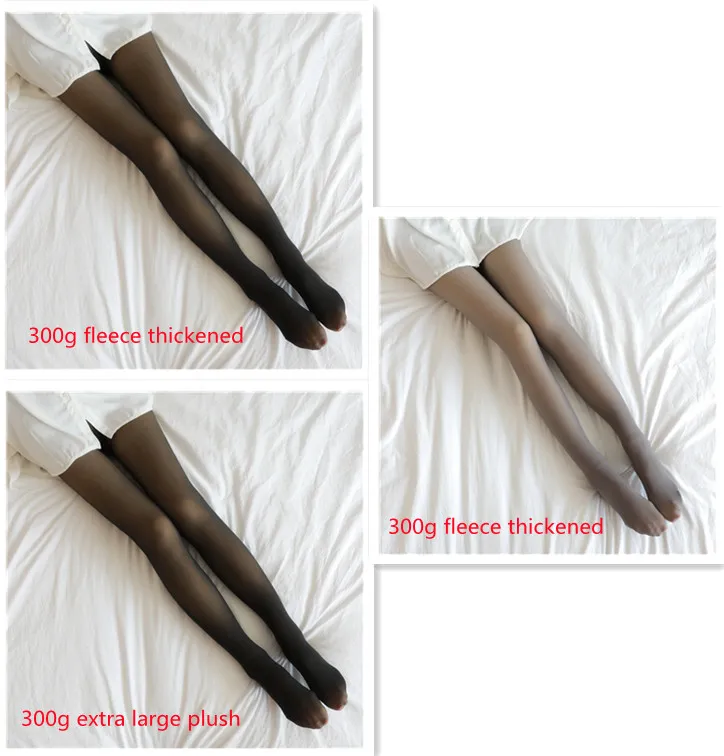 Fake Translucent Plus Size Leggings Fleece Lined Tights Fall And Winter Warm Fleece Pantyhose Women Fleece Lined Pantyhose Thermal Winter Tights - ...