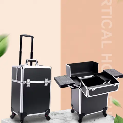 Large-capacity Make-up and Artist Trolley Storage Toolbox